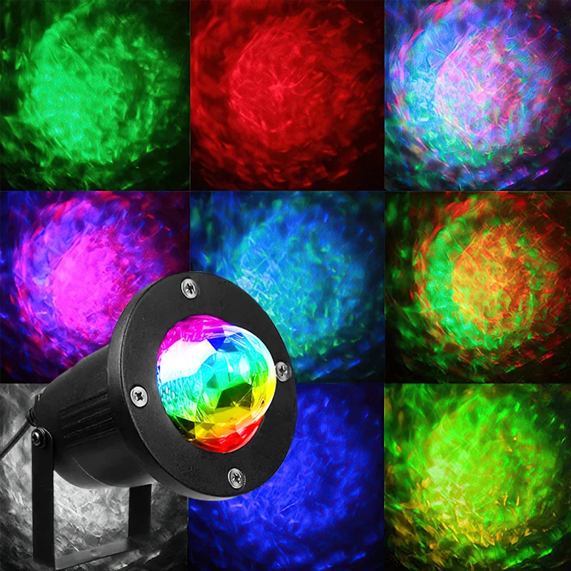 Outdoor Rgb Laser Led Disco Licht Gazon Kleurrijke Water Wave Projector Waterdicht Rimpel Podium Verlichting Kerst Ocean Party Licht