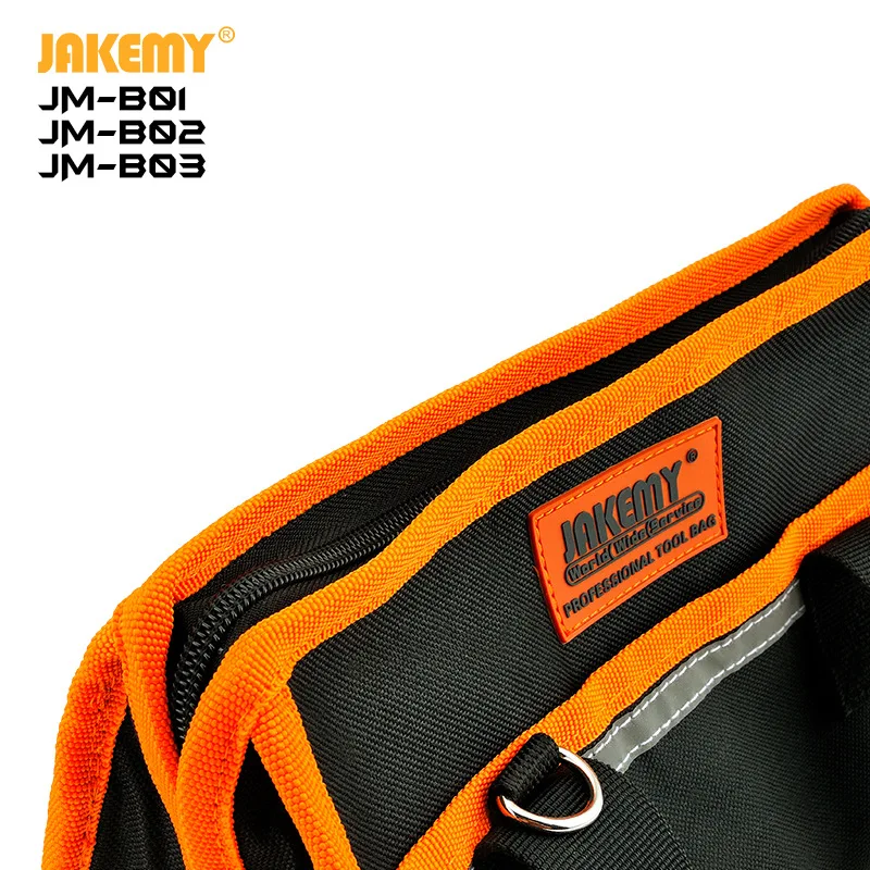 JAKEMY-bolsas de herramientas multifunción, bolsa de electricista portátil de tela Oxford 600d, bolsillo de trabajo grueso, 2019