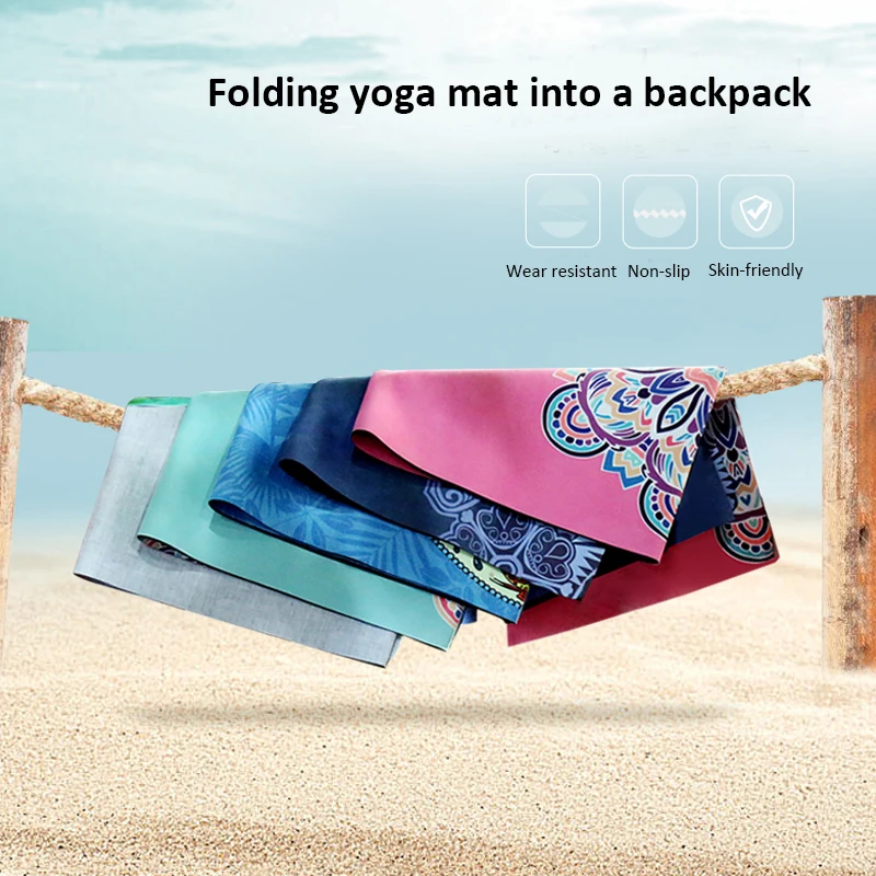 Yoga Towel Ultra-thin Folding Sweat Absorbent Non-slip Cloth Towel Yoga Mat Portable Pilates Travel Mat 183cm*68cm*0.1cm