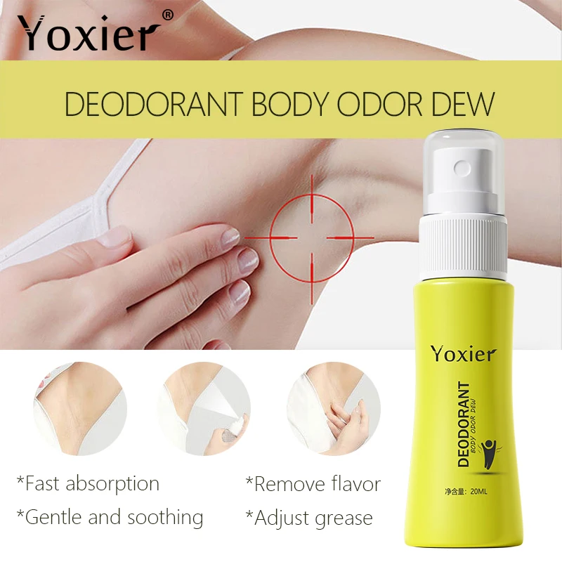 Deodorant Spray Aromatherapy Underarm Liquid Body Odor Clean Unisex Healthy Grape Seed Aloe Extract Convenient Body Care 20ML