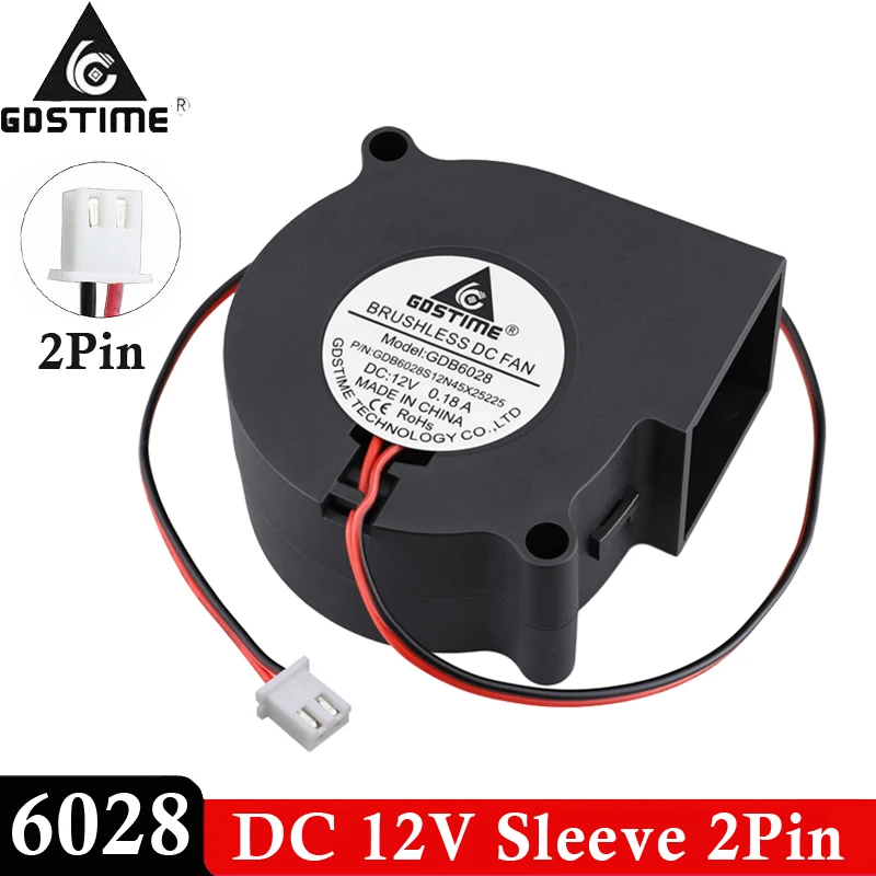 

20pcs Gdstime 6cm 60mm 60mm x 28mm 6028s DC 12V 2Pin Centrifugal Exhaust Cooling Blower Fan