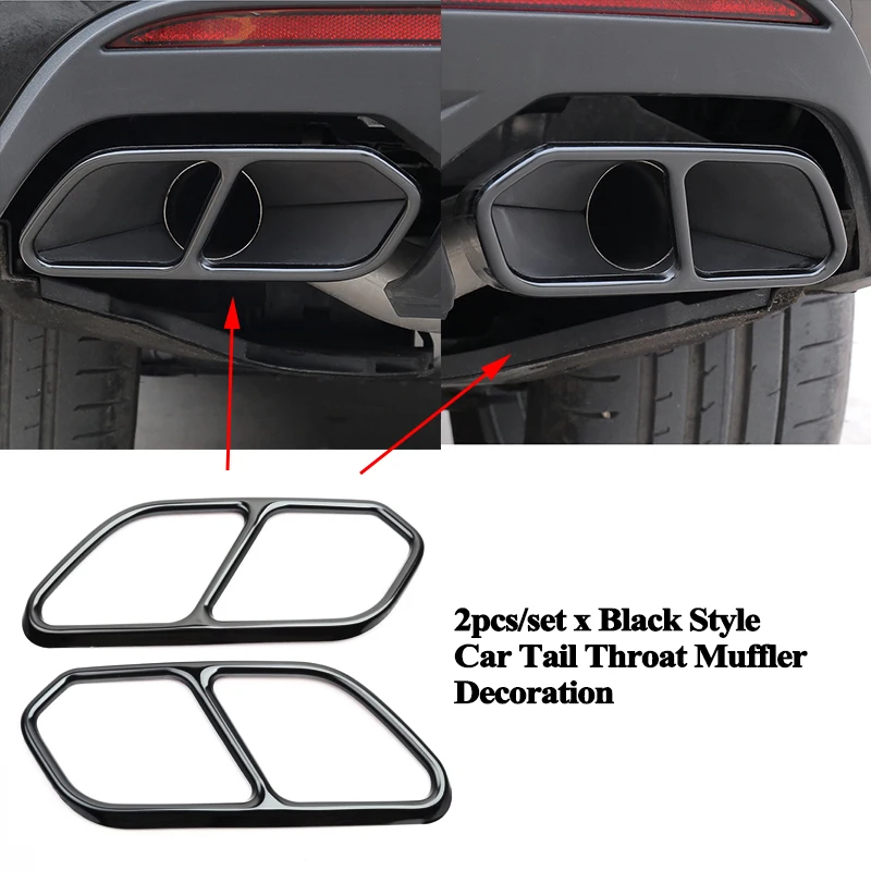 2pcs/set Rear Car Exhaust Tail Throat Muffler Decoration Cover Accessories for VW Volkswagen Touareg 2019 2020 2021 2022 2023