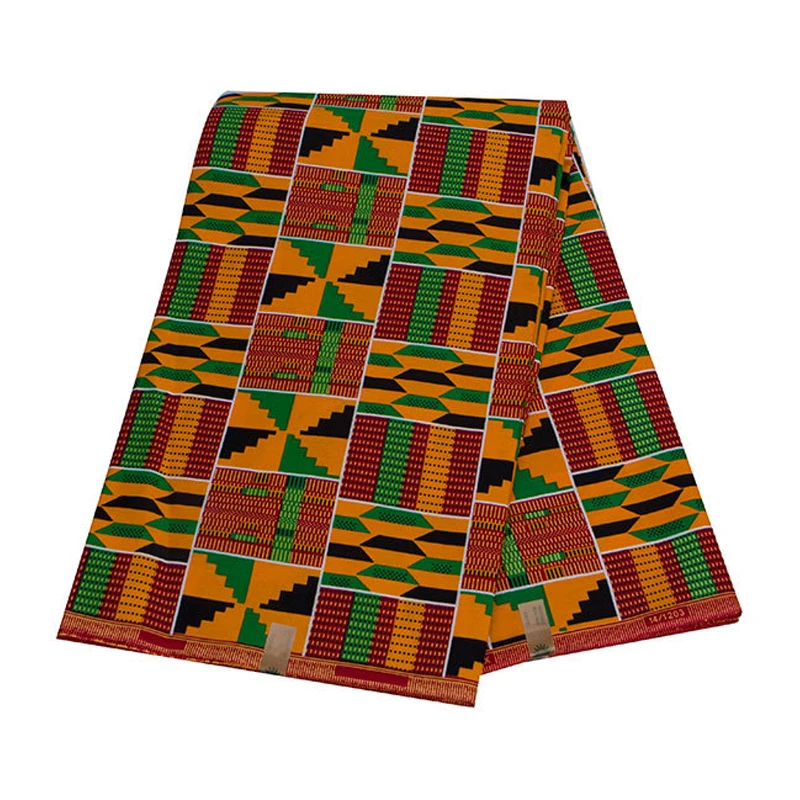 Soft Classic Ankara African Prints Kente Fabric Real Wax Pagne 100% Cotton Top Sewing Material For Dress Patterned Patchwork