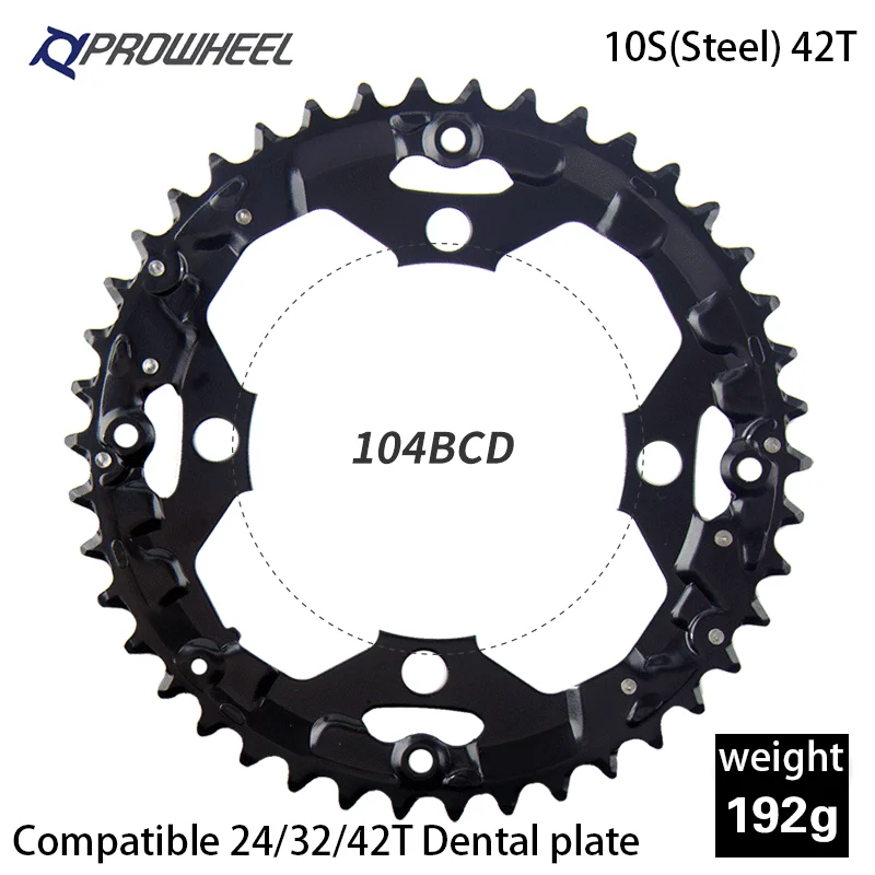 PROWHEEL Road Chainring 64/96/104BCD Mountain Bike Chainwheel 22/24/30/32/40/ 42/ 44T Sprocket Aluminum Alloy Steel Tooth Plate