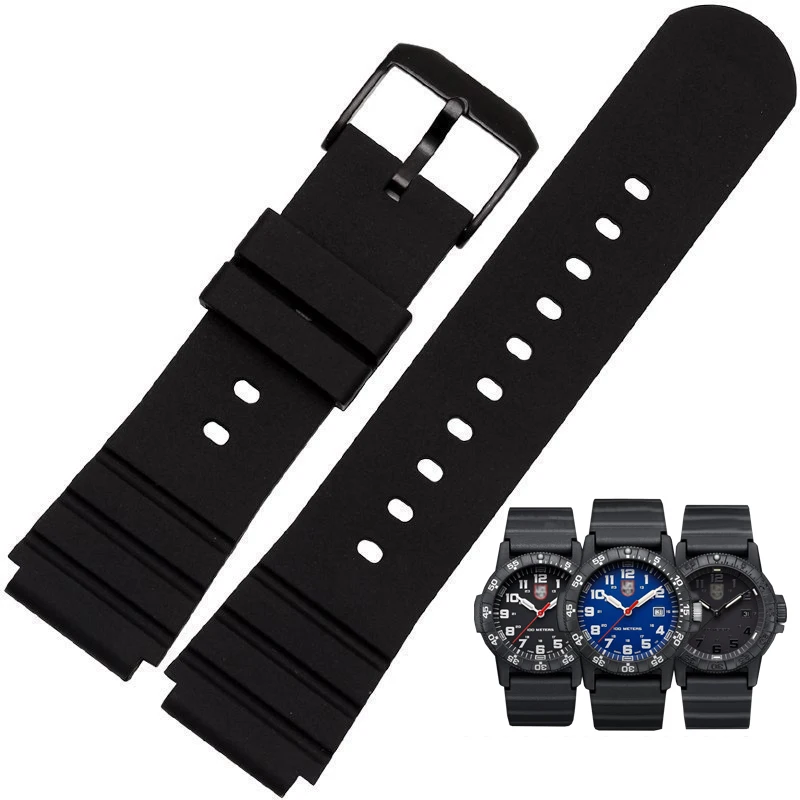 

Silicone Rrubber Watchband for Luminox Military Diving Watch 3901/3001/3000 26*22mm Black Sports Waterproof Strap Bracelet