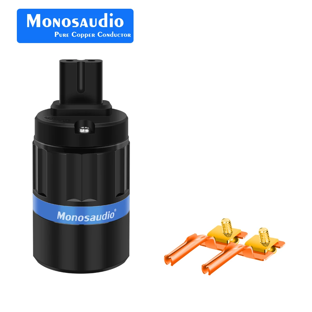 F184 Monosaudio Pure Copper Gold/Rhodium Plated Figure 8 Power Plug C7 AC Power Plug Connector 25A/250V Audio Grade Plug