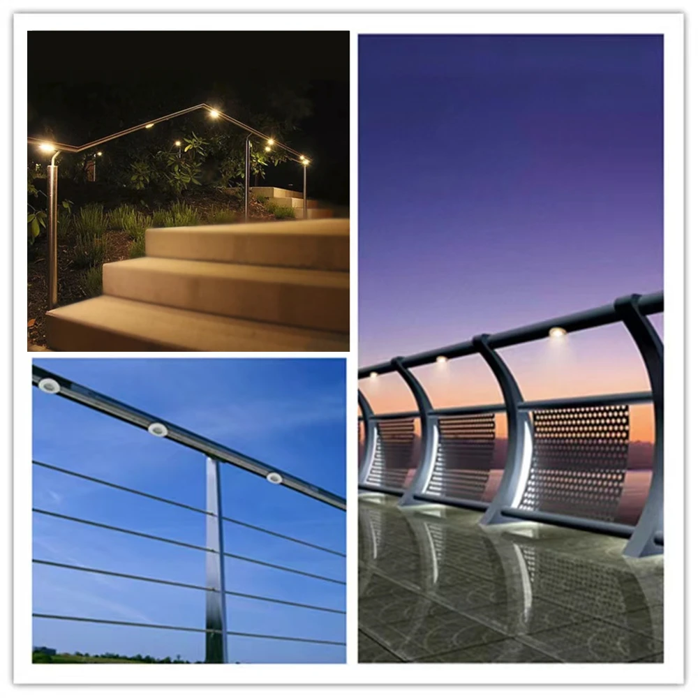 Imagem -06 - Livre Led Corrimão Corrimão Corrimão Luzes Ip65 à Prova Impermeável Água do Trilho da Escada Lâmpada Jardim Paisagem Cerca Terraço Recesso Iluminação Ponto 12v 1w ao ar