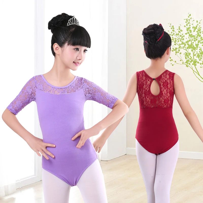 Girls Ballet Dress Gymnastic Leotards Lace Skirted Dancewear Leotards Long Sleeve Kids Toddler Gymnastic Swimsuit For Dancing