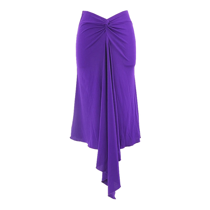 Purple Latina Dance Skirt For Women Rumba Costume Irregular Skirts Ballroom Practice Wear Tap Dance Wear Salsa Clothes  JL1995