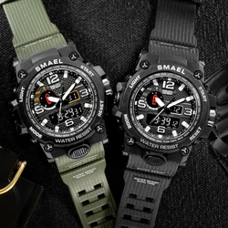 New SMAEL Fashion Men's Digital Sports Watch Men LED Waterproof Quartz Watches Top Brand Luxury Chrono Count Male Wristwatches