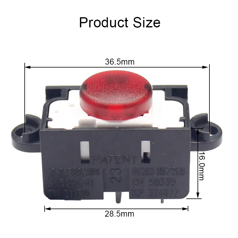 Approach 250V 10A SS-006 manual reset trip free circuit breaker with light