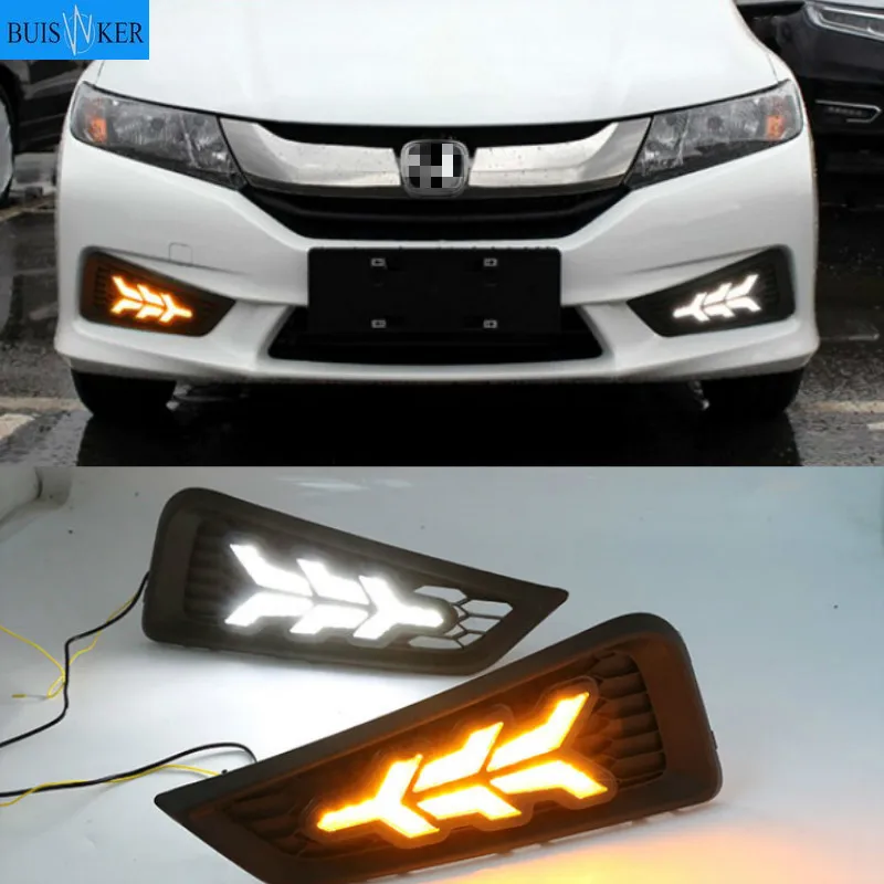 

For Honda City 2015 2016 No-error Daytime Running Light LED DRL Fog Lamp Driving Lamp Car Styling