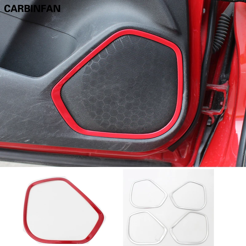 ABS Plastic Car Door Audio Decoration Ring Cover Sticker Interior Door trim Stickers For Honda FIT Jazz GK5 3rd GEN 2014-2020