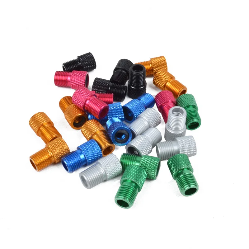 4Pcs Aluminum Alloy Bike Valve Adapter Caps Bicycle Air Nozzle Air Pump Road Racing Bike Inner Tube Tools Bicycle Accessories