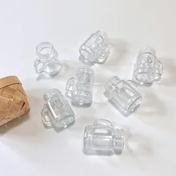 10PCS/LOT Mini Mason Jar Plastic Cup Model Decoration Parts Simulation Tableware Dollhouse Kitchen Accessories
