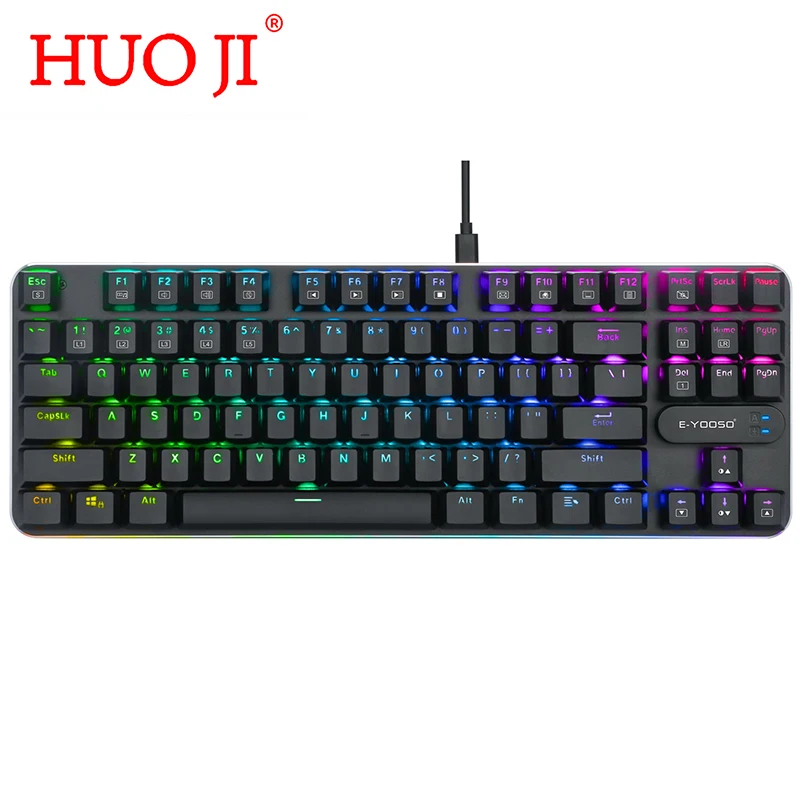 

HUO JI E-YOOSO Z-66 Low Profile TKL Mechanical Keyboard Linear Red Switch RGB Led Backlit 87 Keys Anti-Ghosting Wired Keyboard