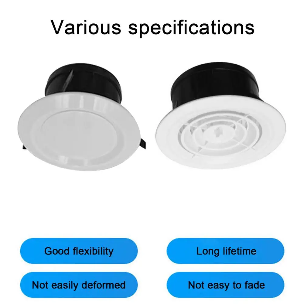 Adjustable Air Ventilation Cover Round Ducting Ceiling Wall Hole ABS Air Vent Grille Louver Kitchen Bath Air Outlet Fresh System