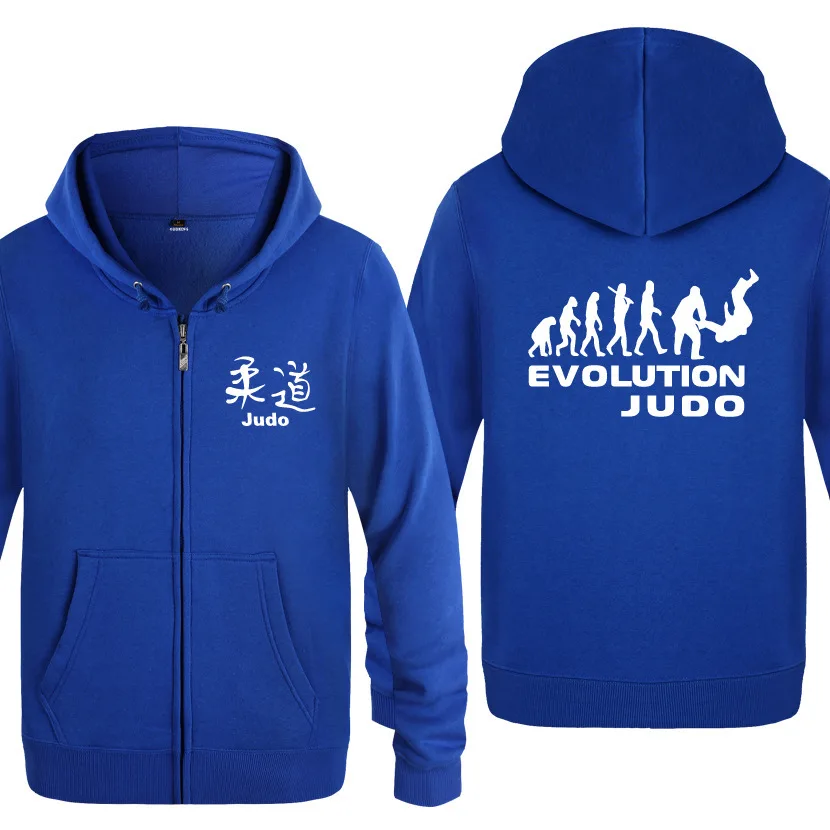 

Evolution Of Judo Hoodie Men Fleece Long Sleeve Zipper Hooded Jacket Cardigans Man Fitness Sweatshirt Streetwear Sport Clothes