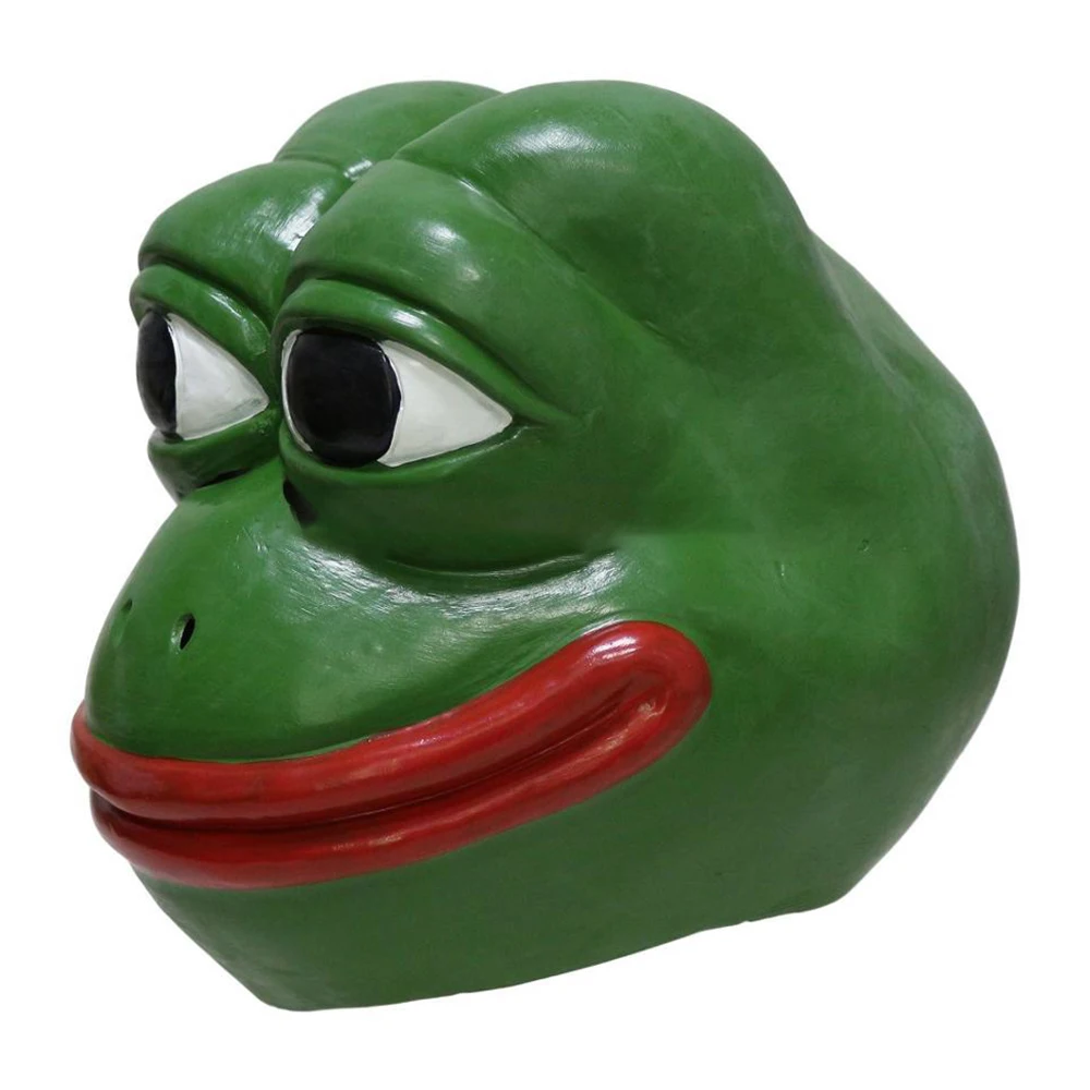 Realistic Rubber Animal Pepe Frog Latex Mask Comic Frog Troll Face Meme Halloween mask