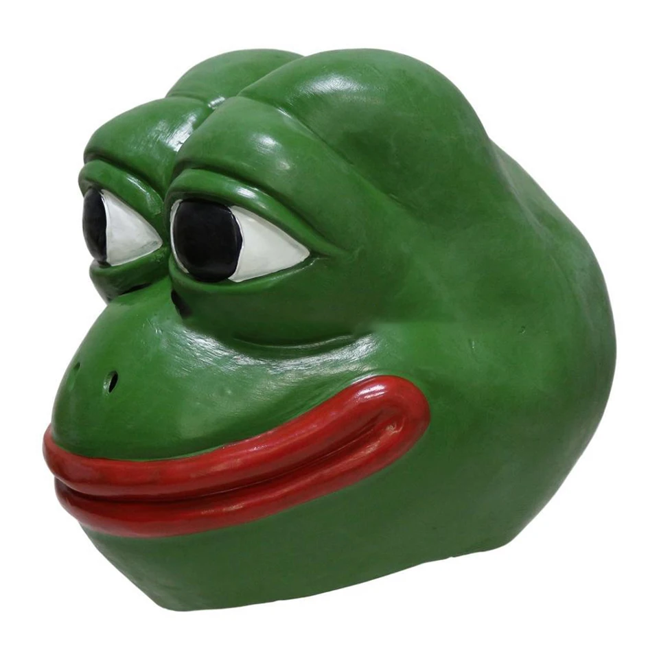 Realistic Rubber Animal Pepe Frog Latex Mask Comic Frog Troll Face