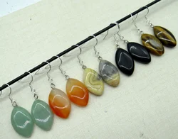Natural stone Quartz crystal Turquoises tiger eye Horse eye charms Earring for diy Jewelry making Earring Pendant Accessories A4
