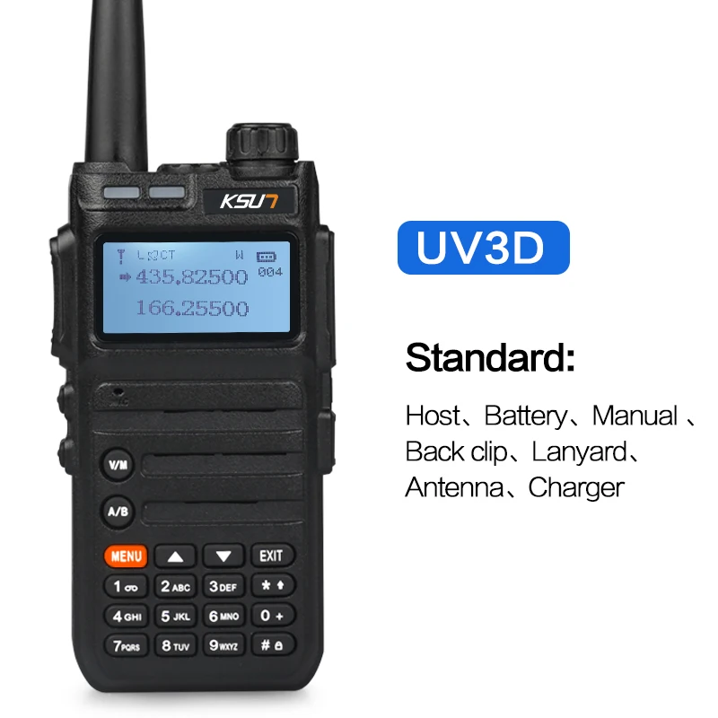 Walkie Talkie Long Range VHF UHF Dual Band Two Way Radio Station VOX Communicator Transceiver Powerful Walkie-talkie KSUN UV3D