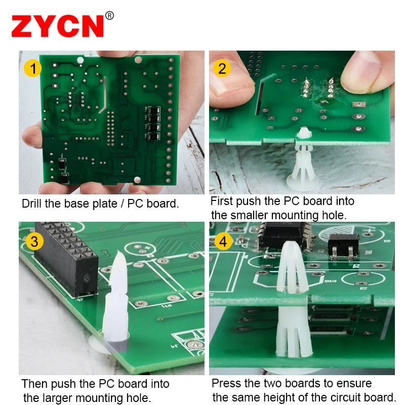 100PCS PC Board Round Bottom Rivet Isolation Column Nylon Plastic Motherboard Circuit Support Insulation Spacer Pillar RC-5