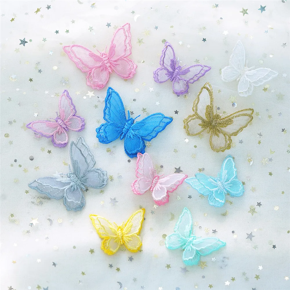 MAXSIN FUN High Quality Embroidered Stickers Butterfly Patch Wedding Dress DIY Decorative Applique Clothes Accessories