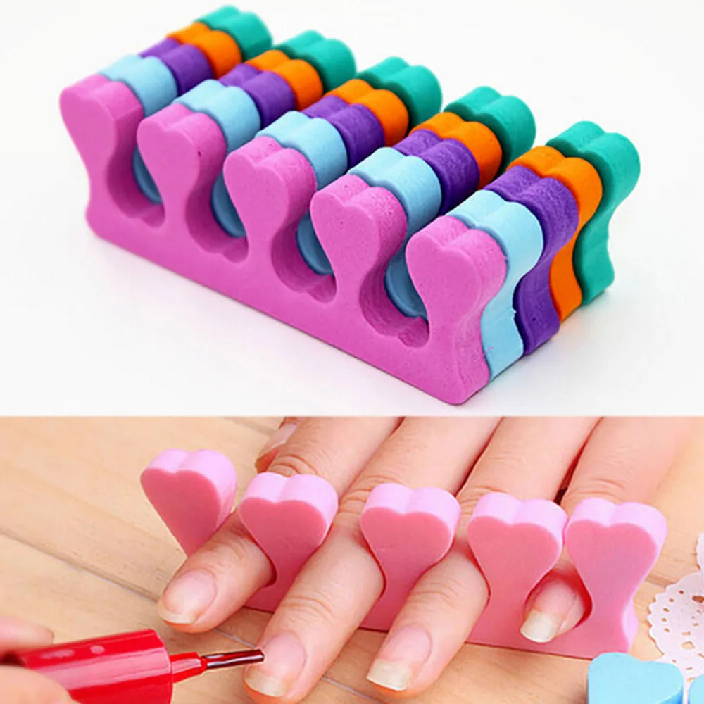 เล็บขยายภาพวาดเคลือบ Anti TOUCH แยกทำเล็บเครื่องมือ 10Pcs Nail Art โฟมนุ่มฟองน้ำ Finger Toe Separators