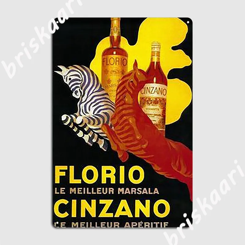 Florio Le Meilleur Marsala Cinzano Lw Meilleur Aperitif Metal Plaque Poster Retro Living Room Poster Tin Sign Posters