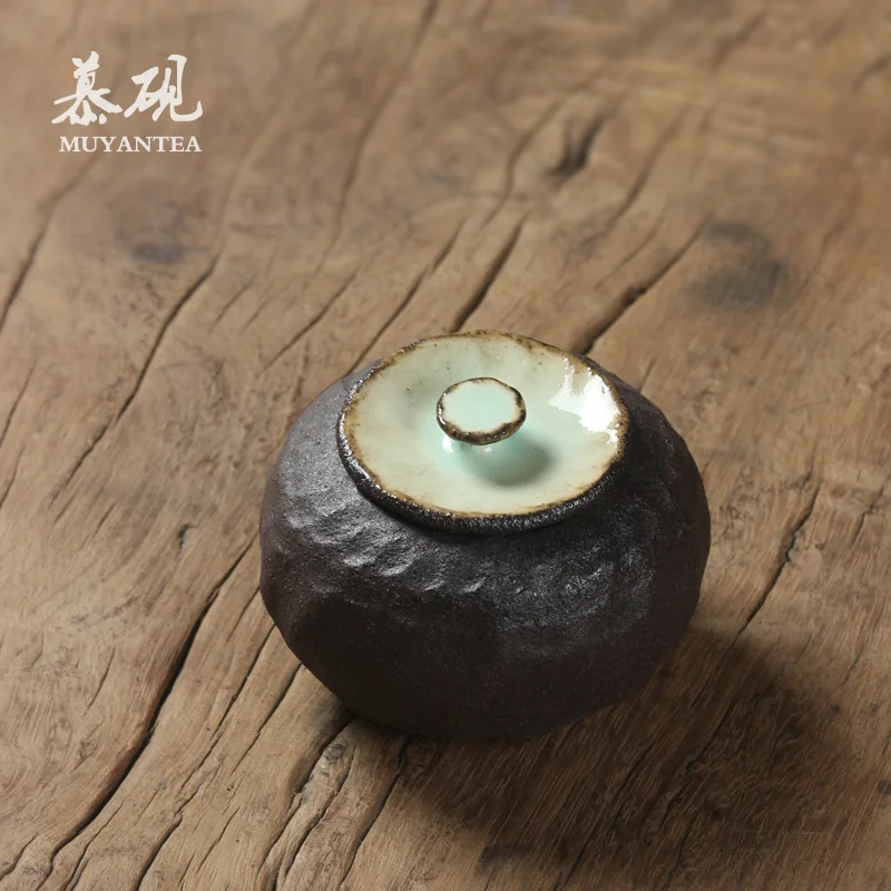 ceramic tea storehouse caddy literary restoring ancient ways is simple and receives the seal pu 'er coarse ceramic POTS