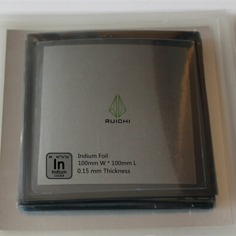 Pure Indium Foil Metal Sheet 0.15*100*100mm