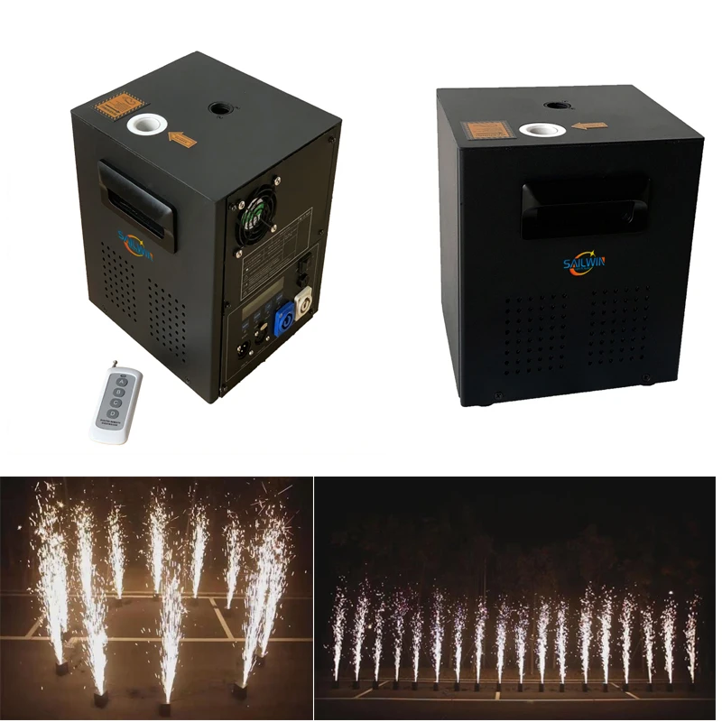 

EU STOCK CE Stage Light 600W DMX512 Wireless Remote Cold Spark Fountain Spraying Fire Machine For Wedding Titanium Metal Powder