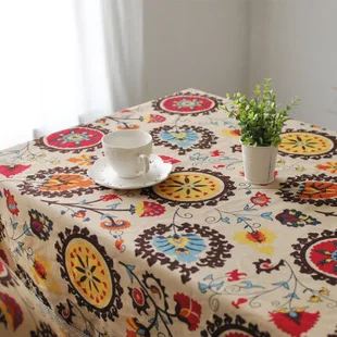 

Table Cloth Linen Bohemian Cotton Table Cover Dining Table Washable Garden Coffee Rectangle скатерть на стол mantel mesaRed