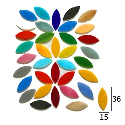 100pcs/Set Mixed Colors Petal Mosaic Tiles Hand-Cut Stained Glass Art Decoration Mosaics Flower Petals Shape Leafs Assorted