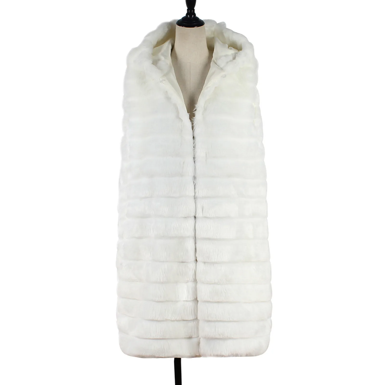 Cappotto in pelliccia sintetica gilet con cappuccio in pelliccia sintetica da donna 2021 autunno inverno capispalla caldo nuovo gilet senza maniche