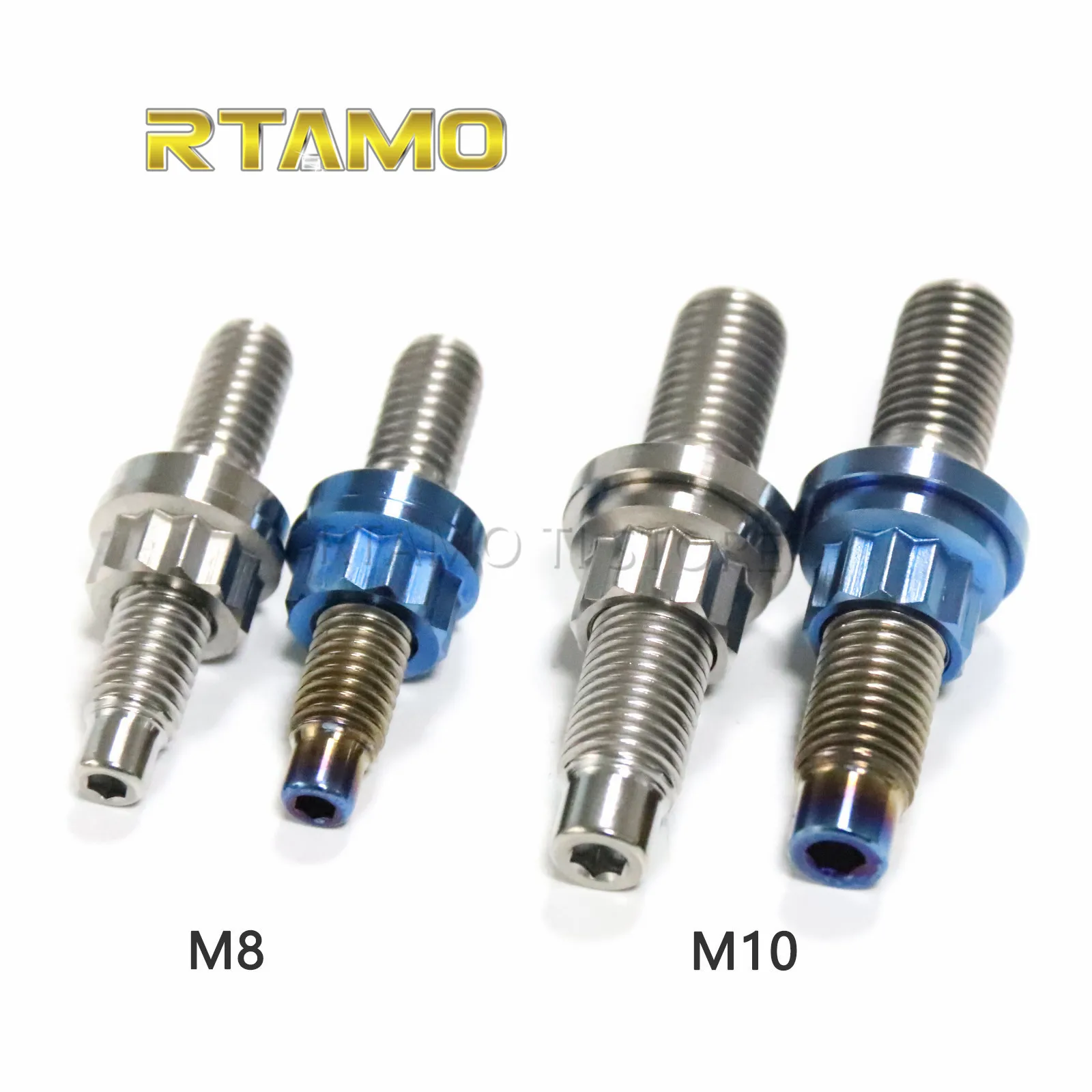 (Single Piece) RTAMO |Universal Titanium Intake or Exhaust Manifold Stud M8 x1.25MM x 45MM and M10X1.25PX55L/45L