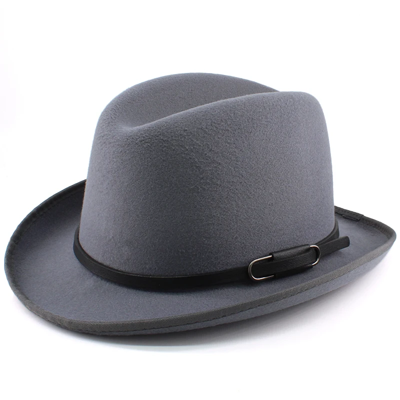 Men Women Wool Blend Classical Retro Homburg Hats Party Fedora Caps Outdoor Trilby Sunhat Jazz Winter Warm Adjustable Size M-L