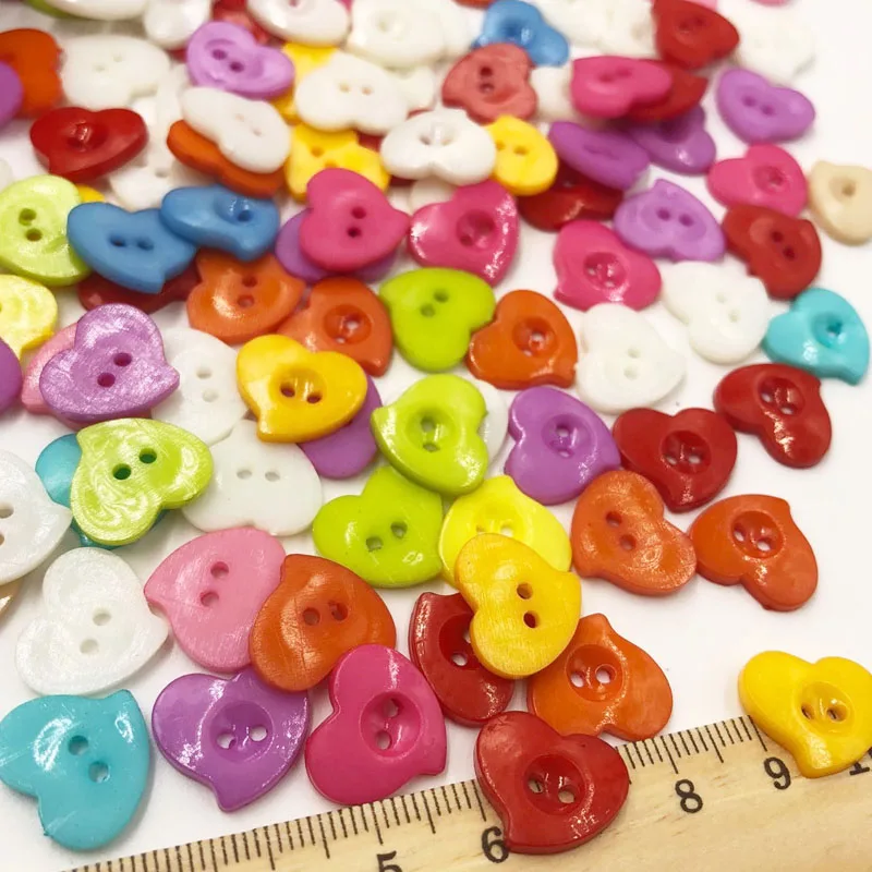 50PC 14mm the Plastic Heart Button/Sewing lots Mix  PT66