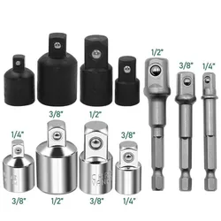 Convertisseur d'adaptateur de prise d'entraînement, Beverer Air Impact, artisan, adaptateur étanche, ensemble d'outils à main, outils de réparation, 4 pièces, 1/4, 3/8, 1/2