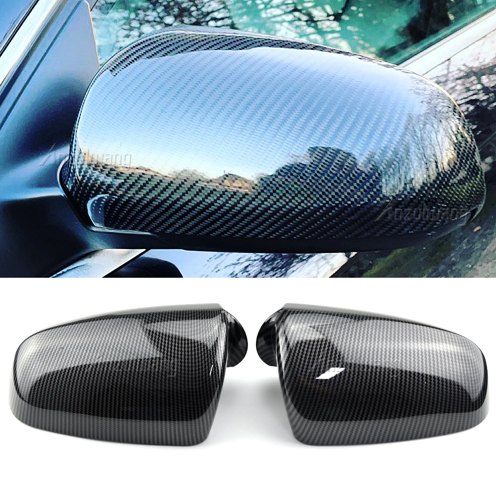 2pcs ABS Rearview Mirror Bright black Side Covers Cap For Audi A4 B6 B7 A6 C6 2003 2004 2005 2006 2007 S4