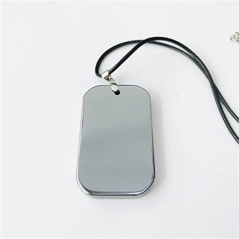 New product ore Folk Crafts flact shaped Safe and sound card Terahertz pendant healing quartz for gifts