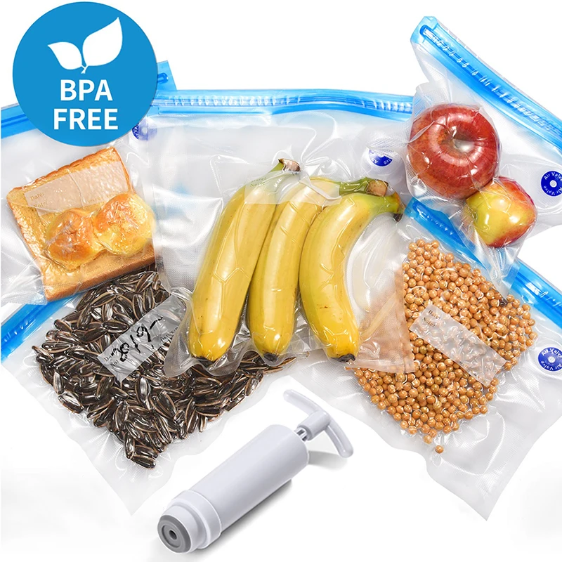 

Vacuum Fresh BagS Reusable Food Storage Bags Vacuum Bag For Handheld Vacuum Sealer BPA Free