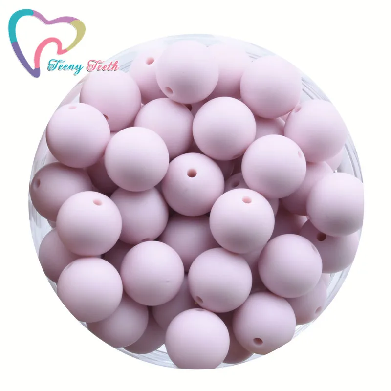 Teeny Teeth 20 PCS Silicone Beads 12 MM Round BPA Free DIY Bead For Tooth Silicone Teether Necklace Jewelry Making Baby Teething