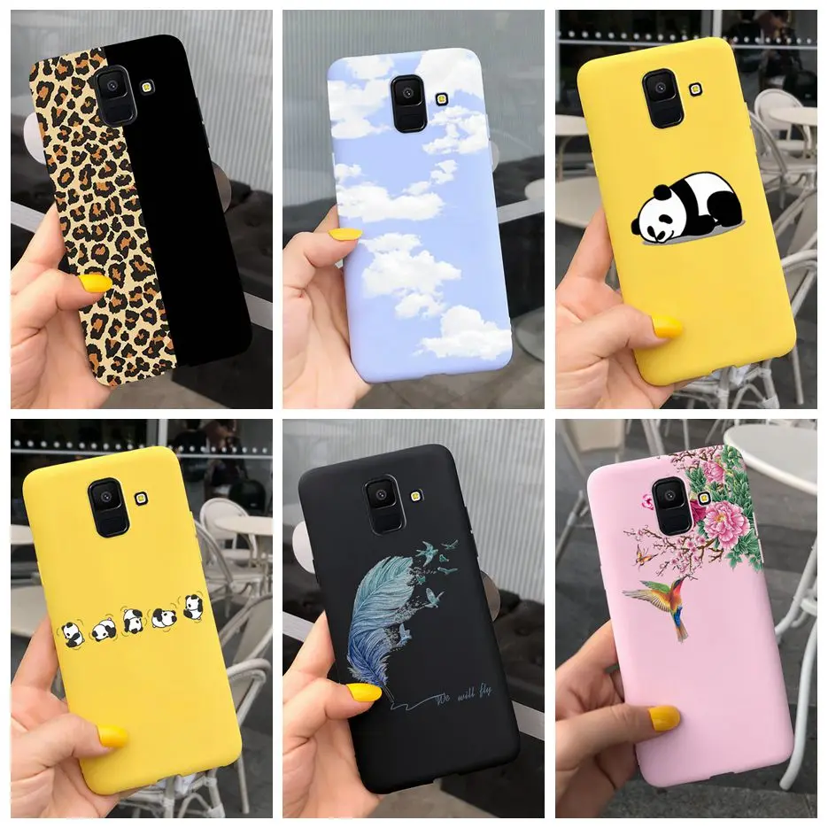 For Samsung Galaxy A6 2018 Case A600F Soft Silicone Cute Candy Painted Cover For Samsung A6 Plus A6+ 2018 A605F Case Fundas Capa