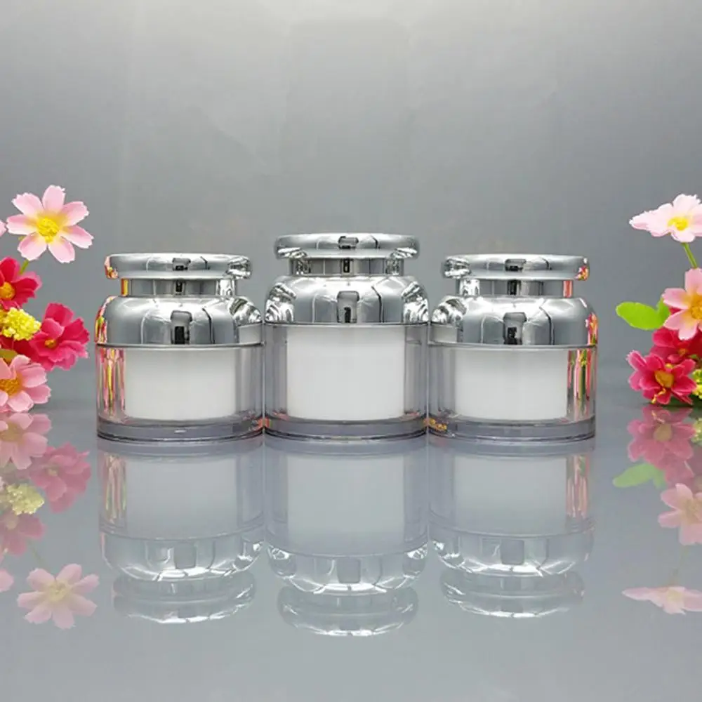 50pcs/lot 30g 50g Cosmetic Container Cube Acrylic Jar Clear Cream Pot  Makeup Sample Jars empty golden beauty cream container