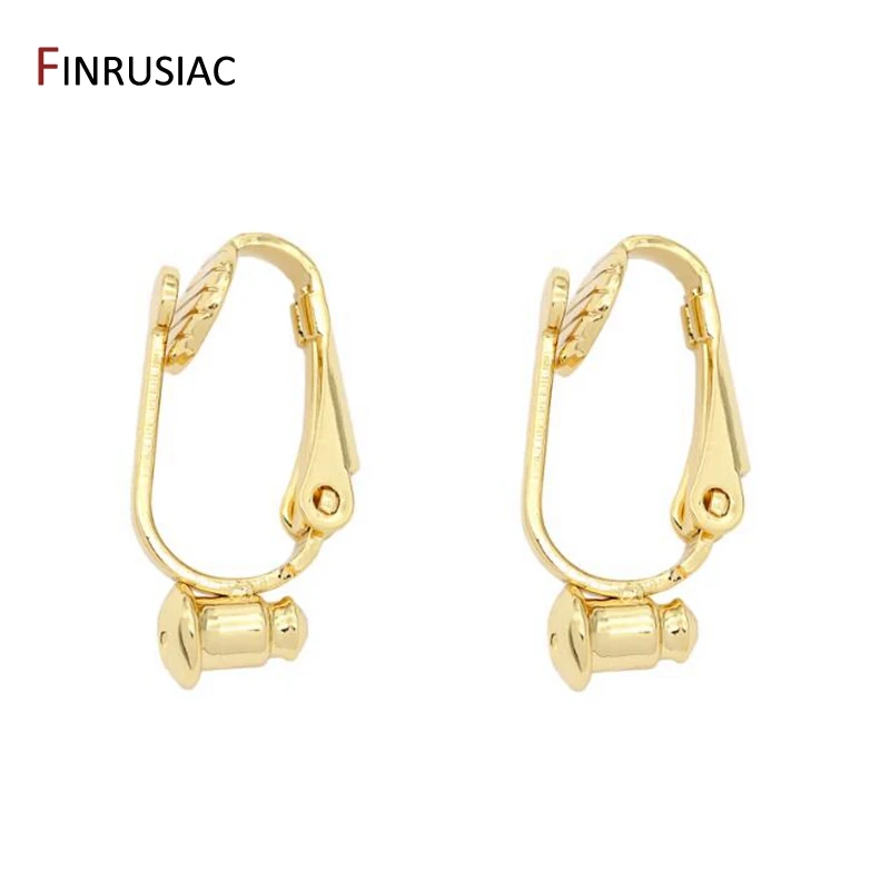 14K gold plated ear clip with earnuts Korean earrings accessories without pierced ear clips DIY jewelry findings