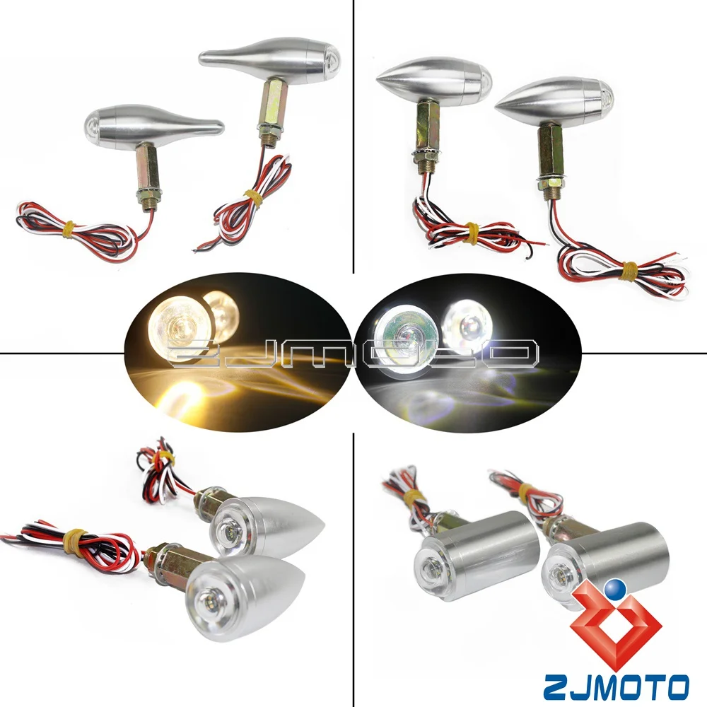 Clignotants LED personnalisés 2 en 1 pour motos, en aluminium, pour Harley, Honda, Yamaha, Suzuki, Chopper, Bobber