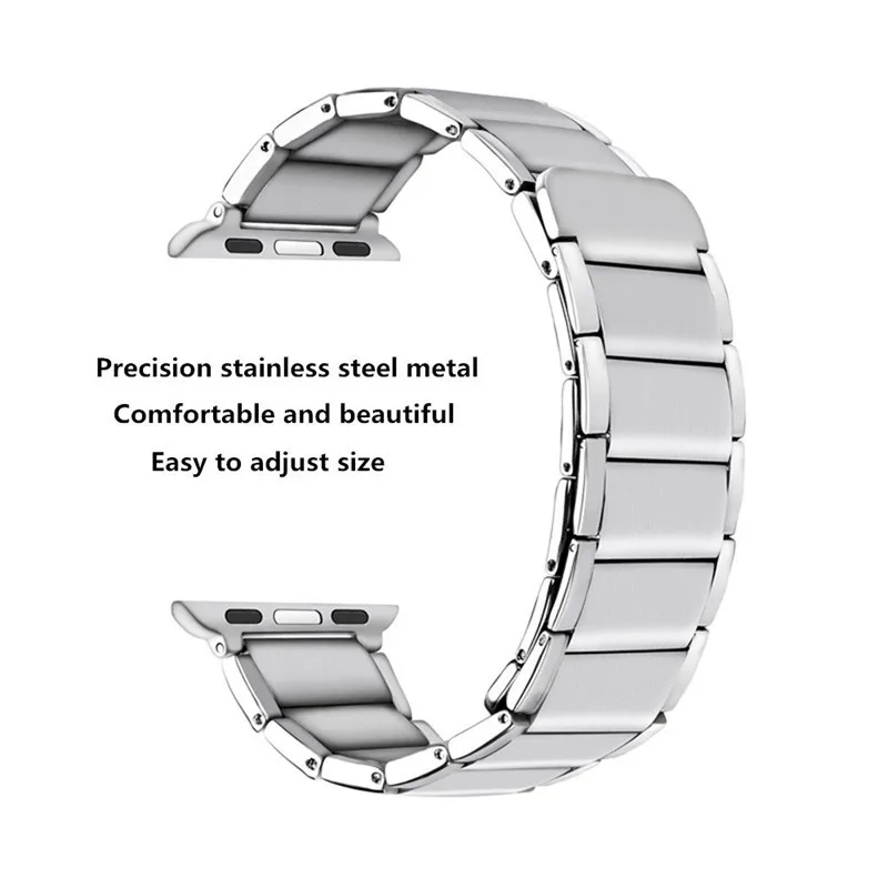 Strap for Apple Watch Band 8 7 6 5 4 3 2 SE Stainless Steel Bracelet Apple Watch 49 44 40 45/41 42/38mm Magnetic Loop for iWatch