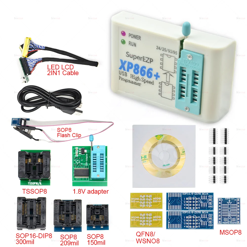 Original CH554T XP866 High-speed USB SPI Programmer XP866 Support 24 25 93 95EEPROM 25 Flash BIOS Chip Better Than EZP2019